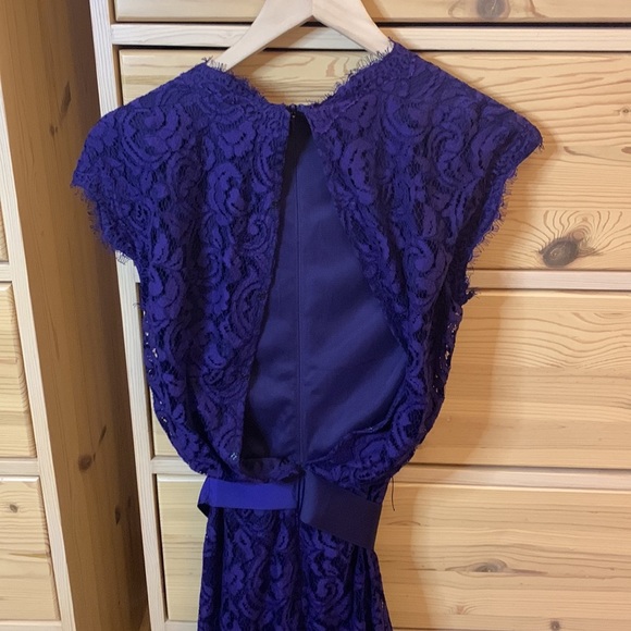 Tadashi Shoji Royal Purple Lace Special Occasion Gown Formal Dress Size 4 - Picture 11 of 12
